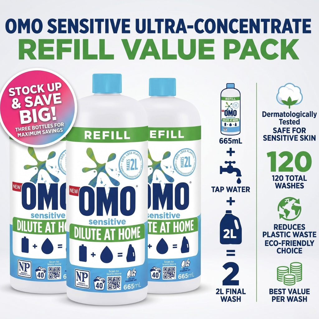 OMO Sensitive Laundry Liquid 665mL x3