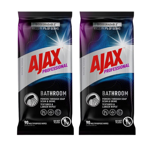 Ajax Professional Bathroom Wipes 90pk x2
