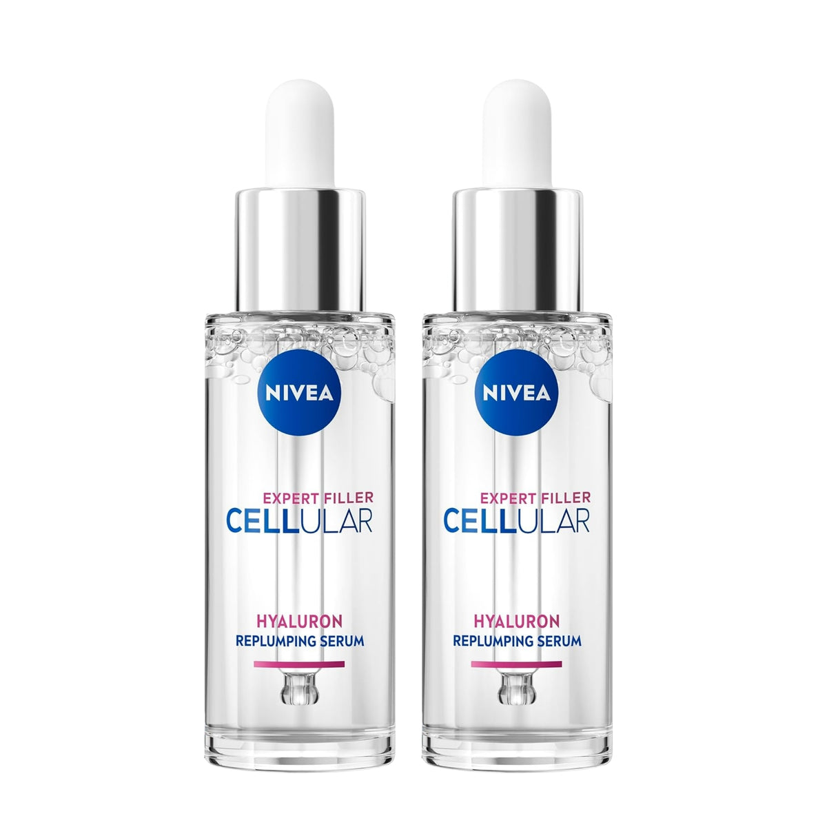 Nivea 30ml Cellular Filler Expert Replumping Hyaluronic Serum x2