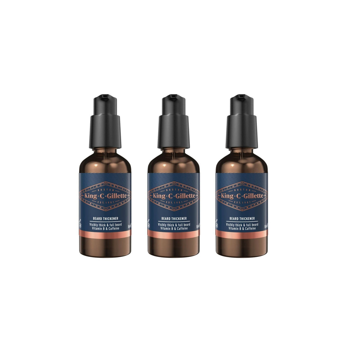 King C Gillette 50ml Beard Thickener x3