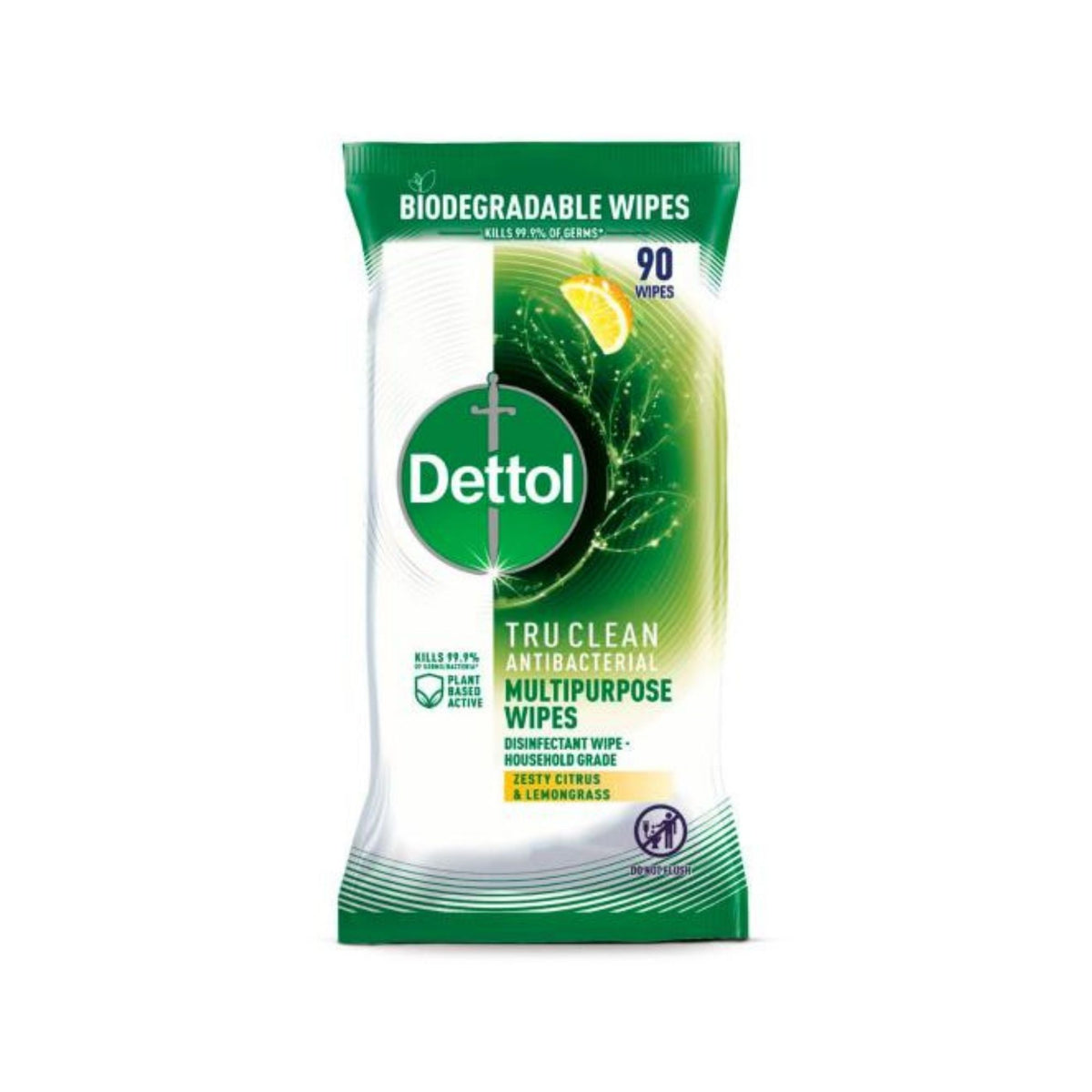 Dettol Tru Clean Wipes Zesty Citrus & Lemongrass 90pk