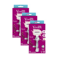 Gillette Venus Comfort Glide Sugarberry Handle & 2 Cartridges x3