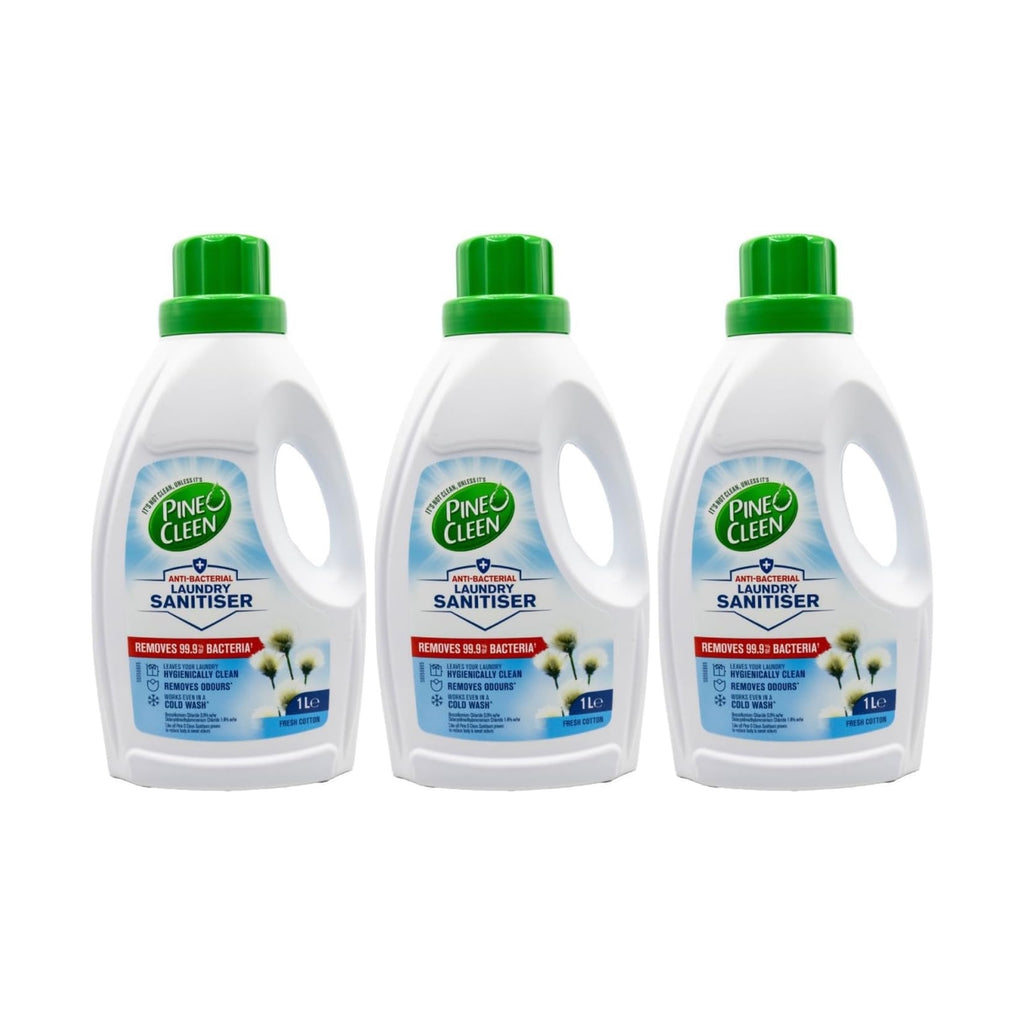 Pine O Clean 1L Anti Bacterial Fresh Cotton Laundry Sanitiser x3