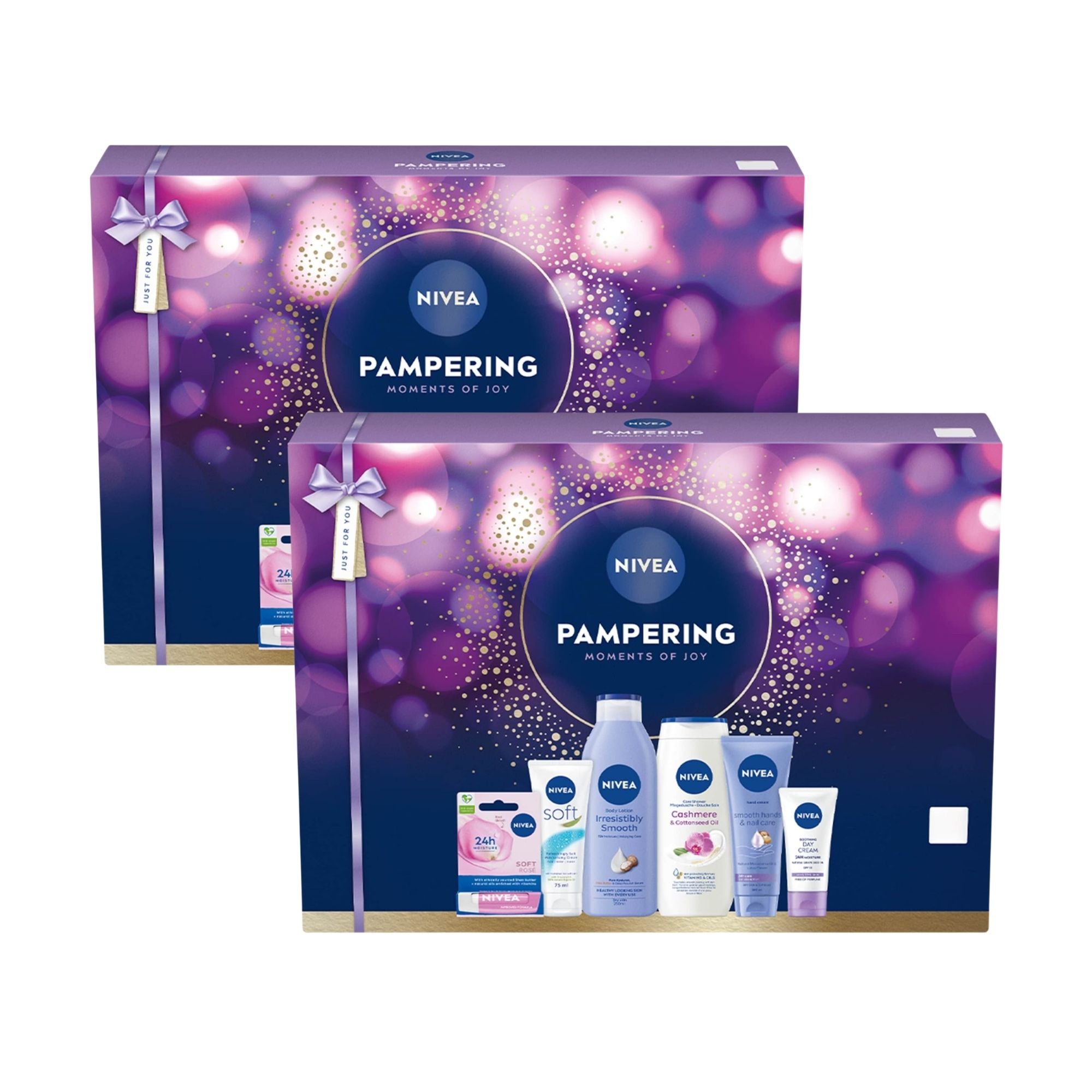 NIVEA Pampering Moments of Joy 6 piece skincare gift set 2 pack