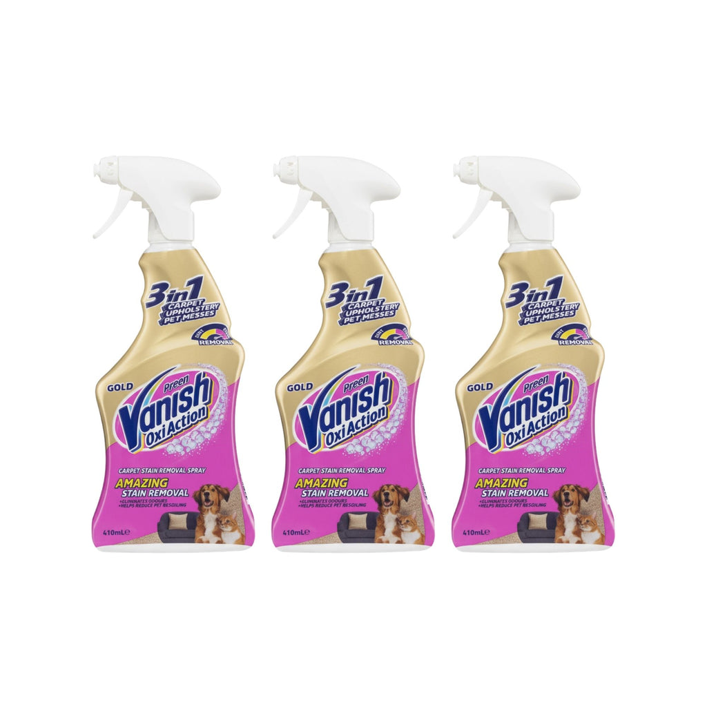 Vanish 410mL 3in1 Oxi Action Gold Carpet Stain Remover x3