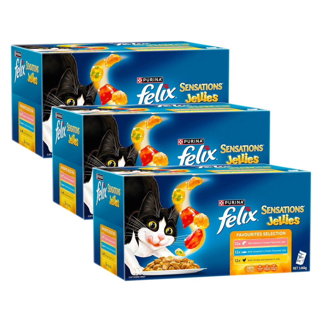 Felix Sensation Jellies Favourites Selection 36x85g x3