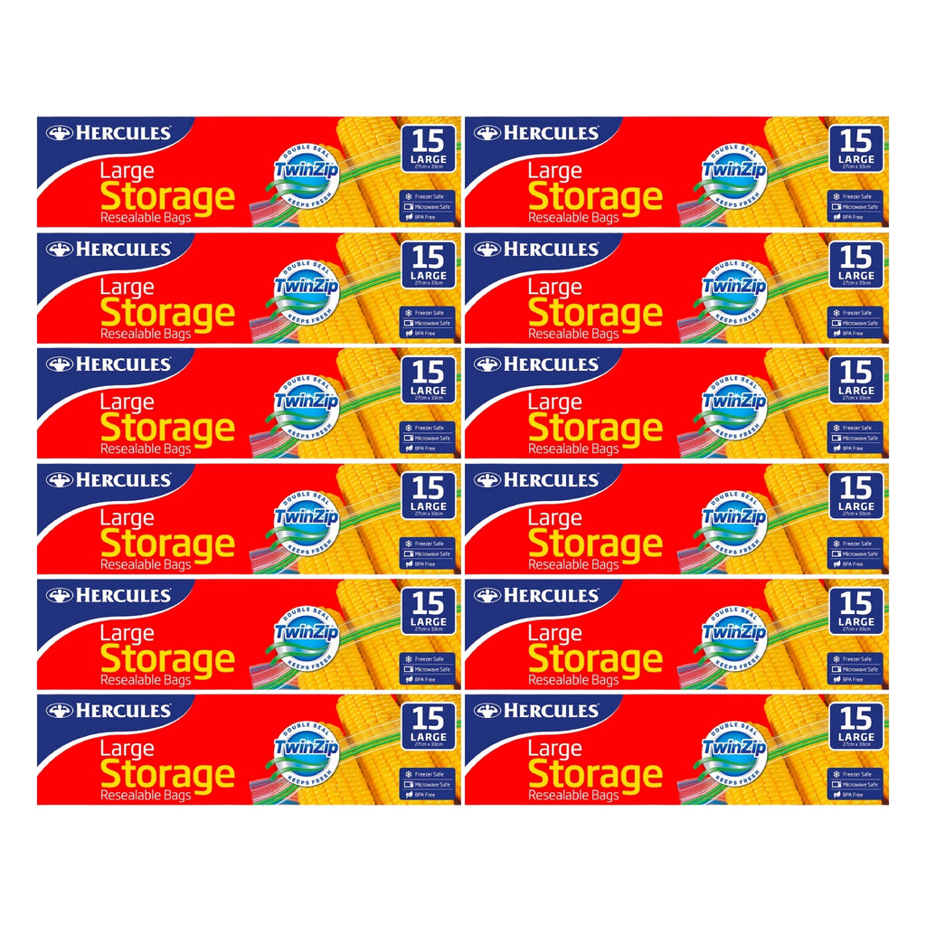 Hercules Large Storage Bags 15pk x 12