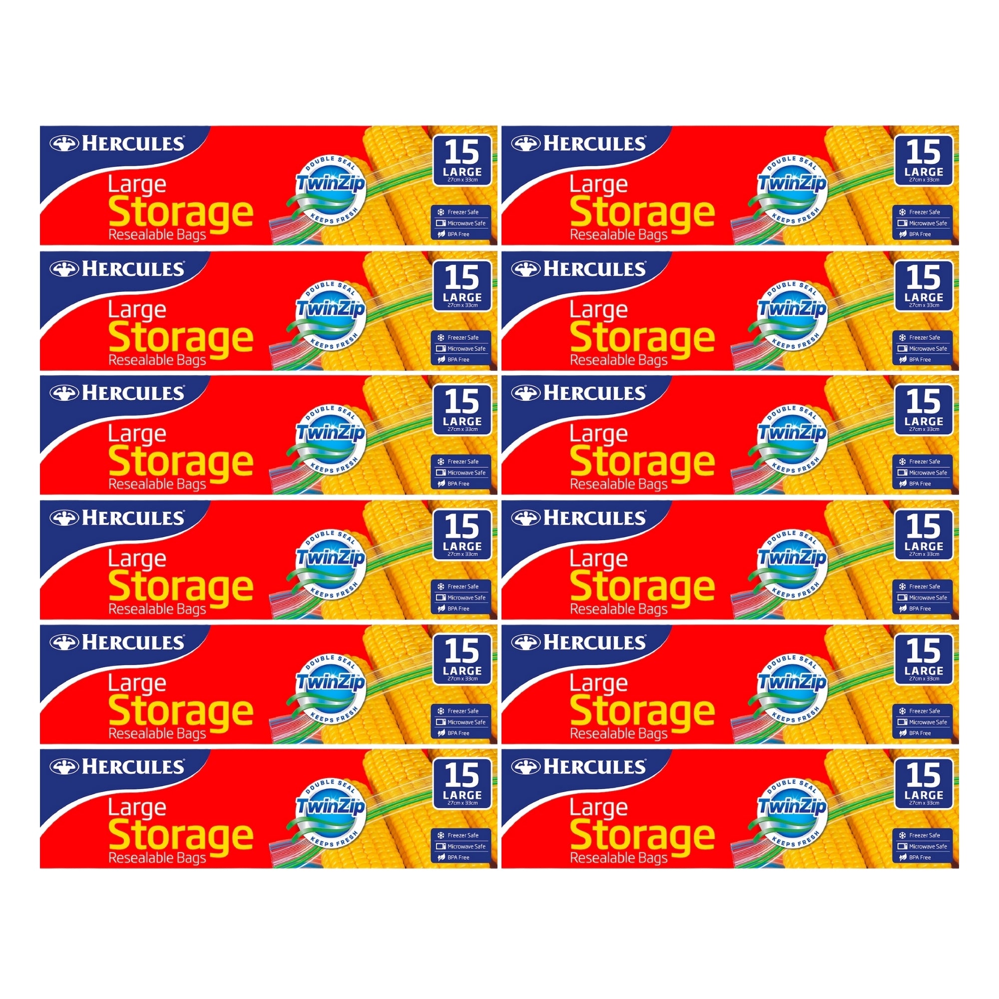 Hercules Large Storage Bags 15pk x 12