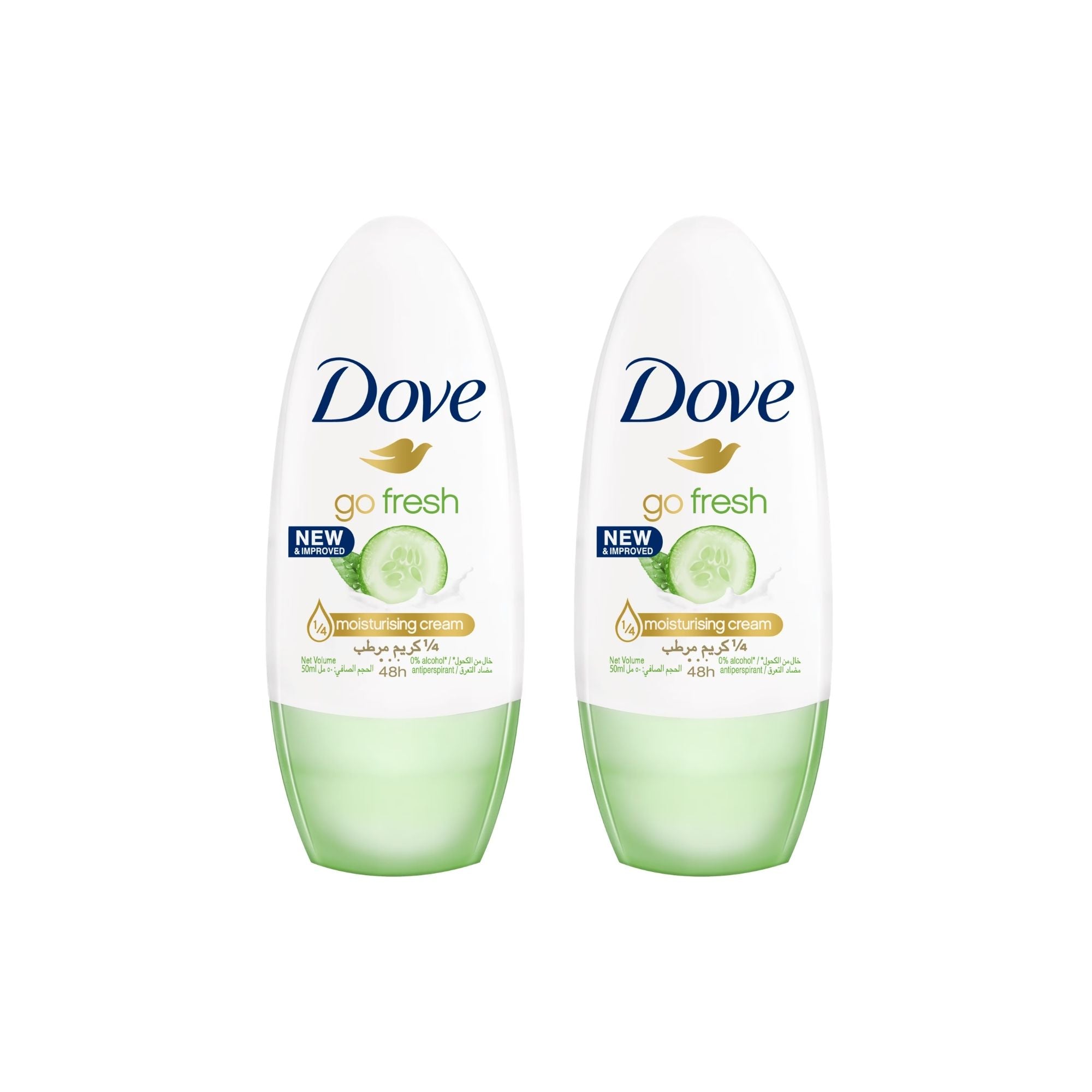 Dove Go Fresh Cucumber & Green Tea Roll-On Deodorant 40mL – 2 Pack