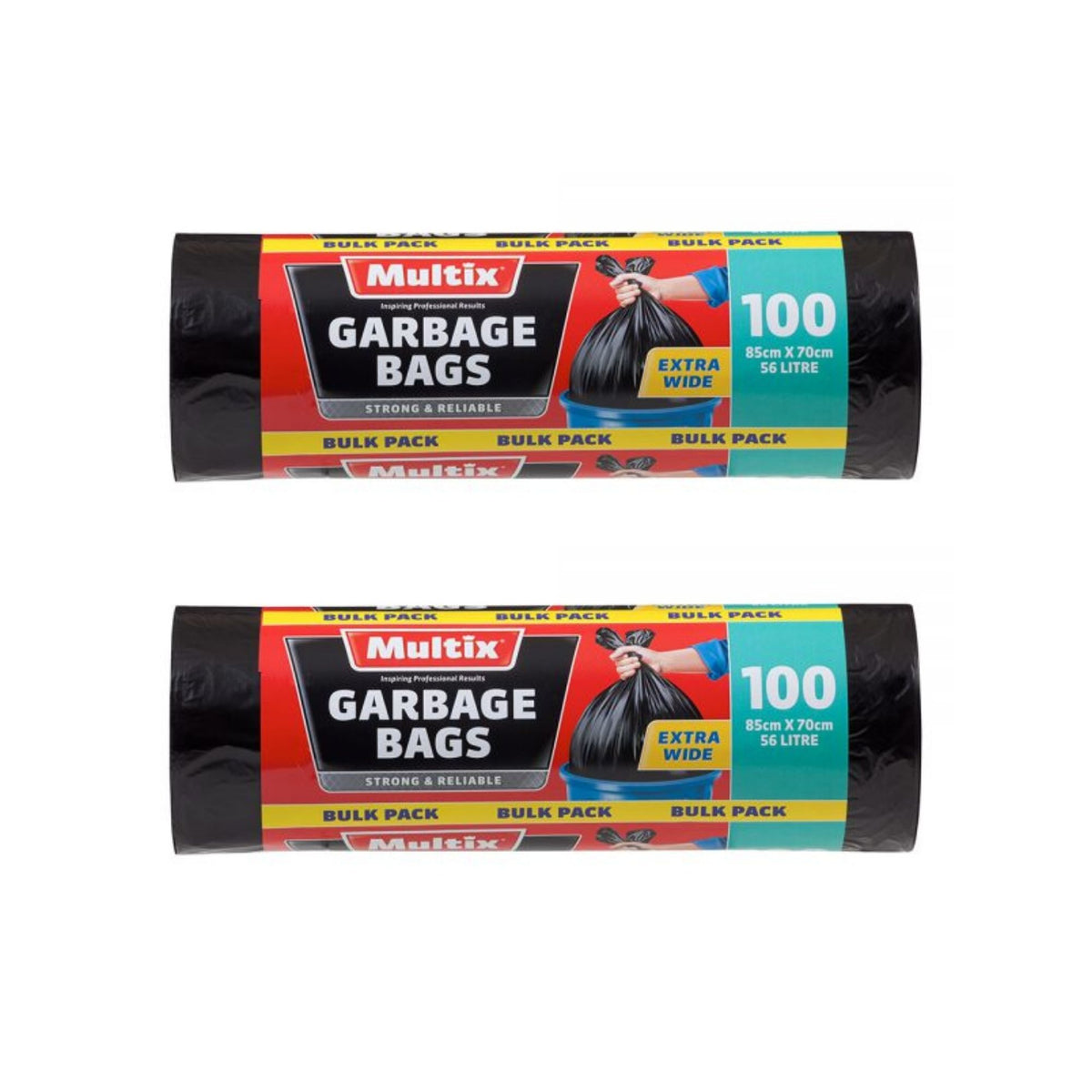 Multix 56L Garbage Bags 100pk x2