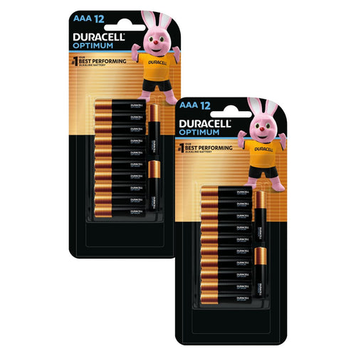 2x Duracell Optimum AAA Batteries 12pk