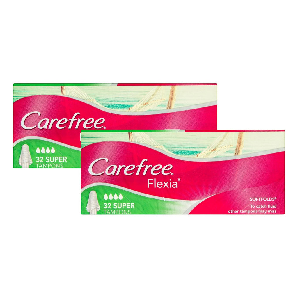 Carefree Flexia Super Tampons 32pk x2