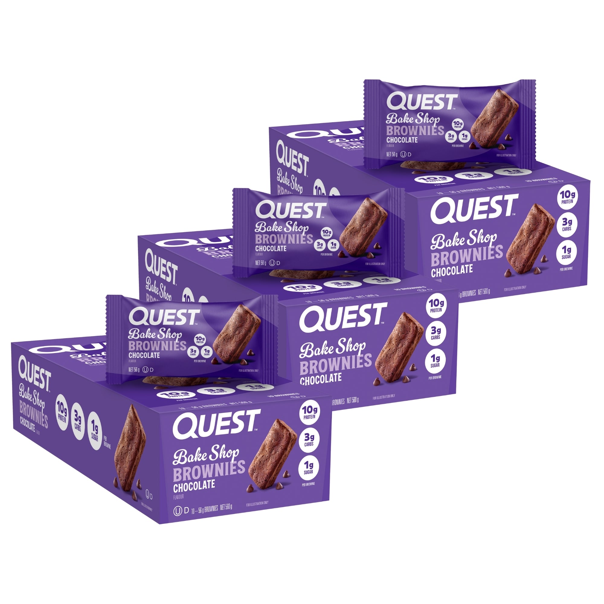 Quest Bake Shop Brownie Protein Bars 10x56g x3