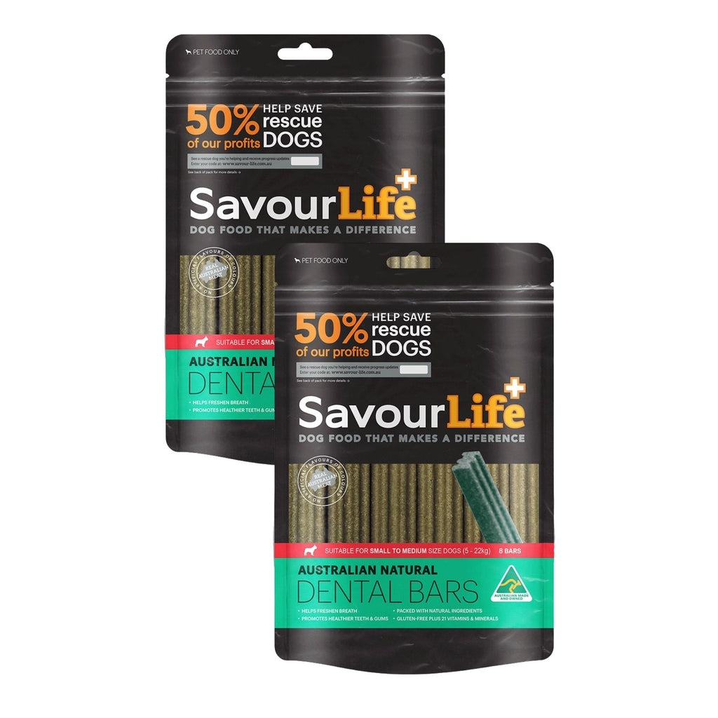 Savourlife Small & Medium Australian Natural Dental Bars 8pk x2