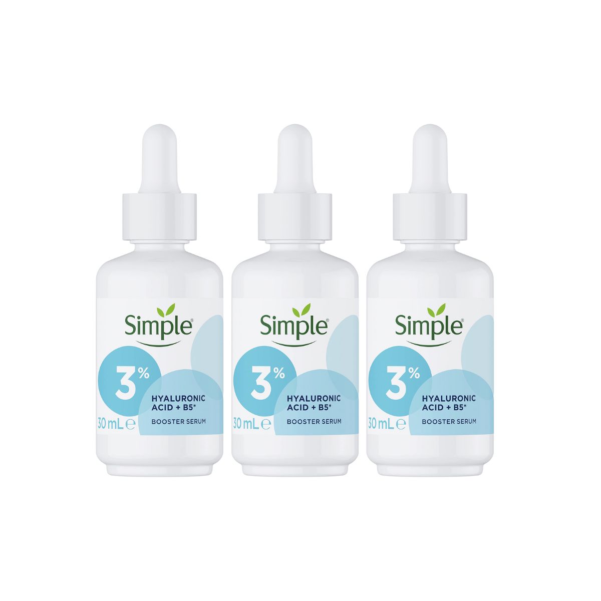 3x Simple Booster Serum 3% Hyaluronic Acid and B5