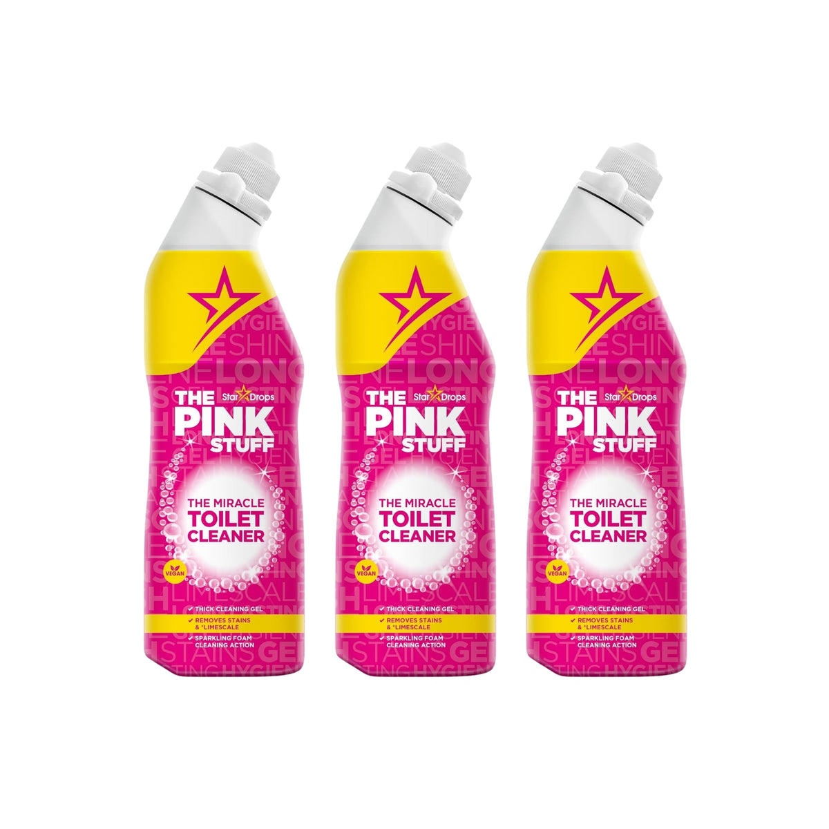 The Pink Stuff 750ml Miracle Toilet Cleaner Gel x3