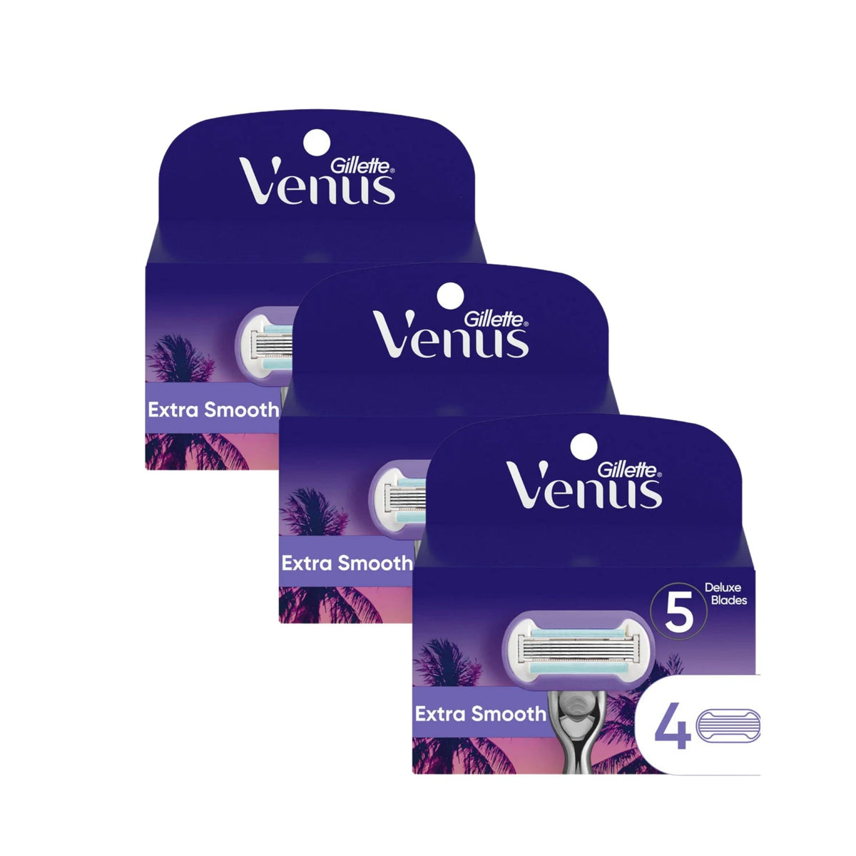 Gillette Venus Extra Smooth Miami Midnight Cartridges 4pk x3
