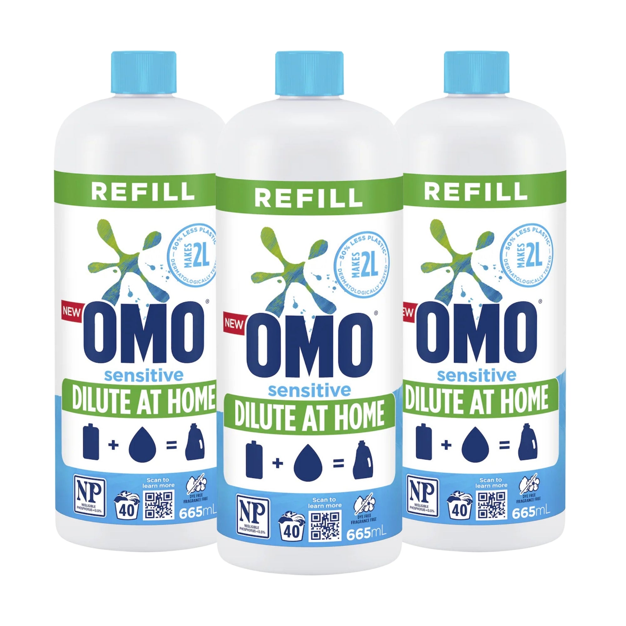 OMO Sensitive Laundry Liquid 665mL x3