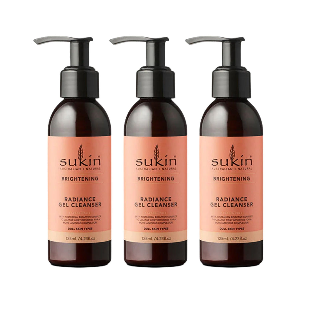 Sukin 125mL Brightening Radiance Gel Cleanser x3