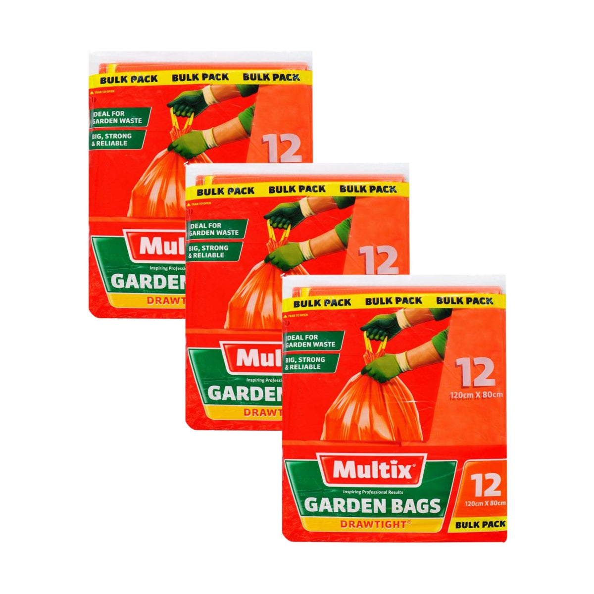 Multix Drawtight Garden Bags 12pk x3