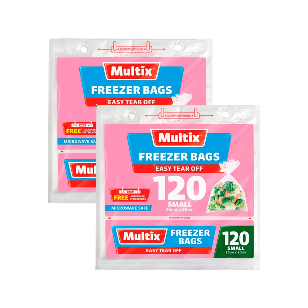 Multix Small Freezer Bags Tear Off 120pk x2