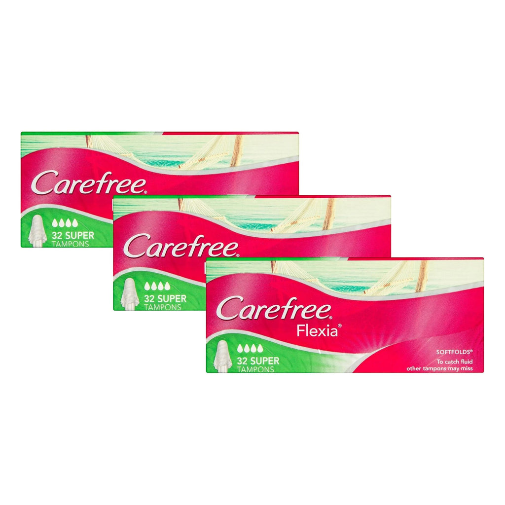 Carefree Flexia Super Tampons 32pk x3