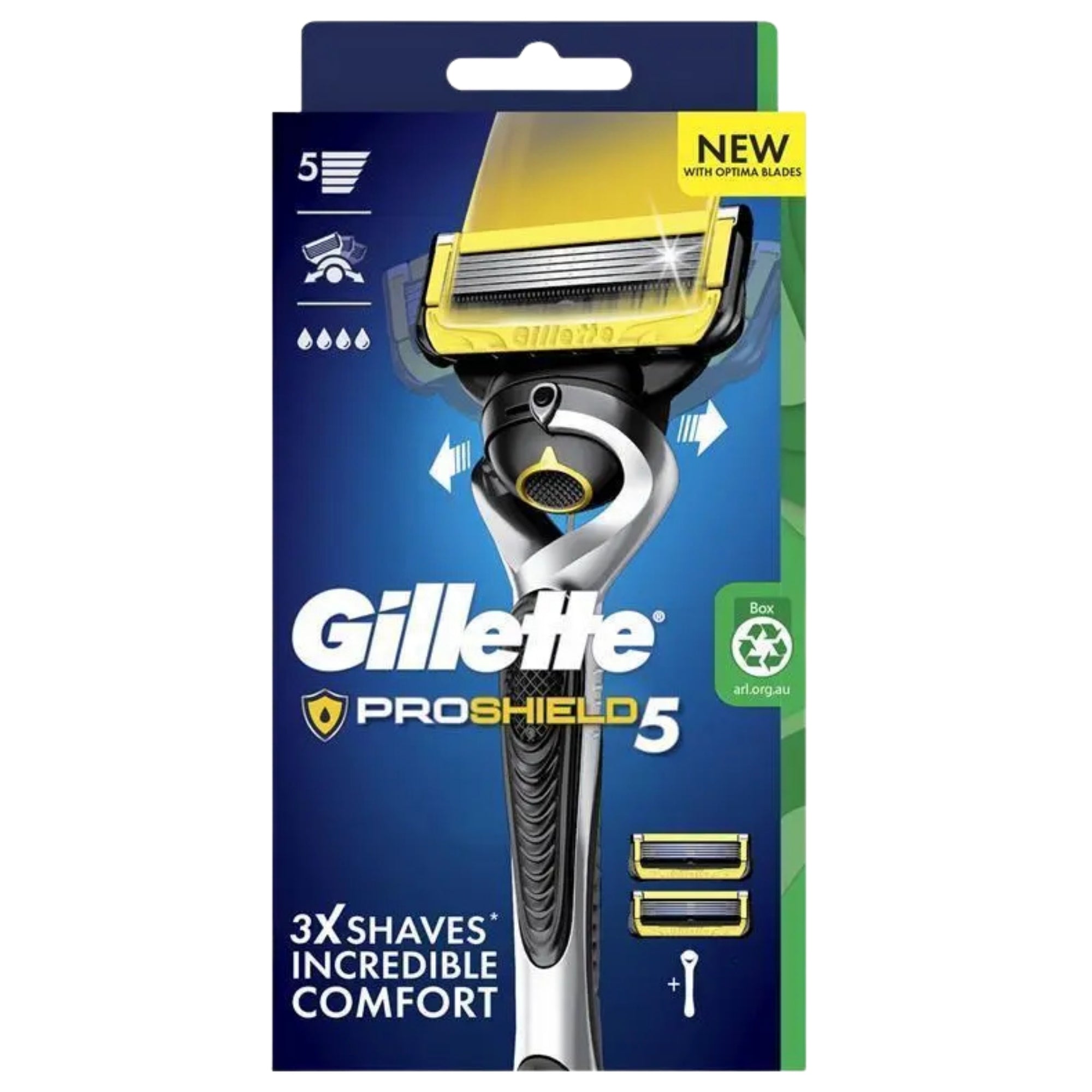 Gillette Pro Shield 5 Handle +2 Cartridges