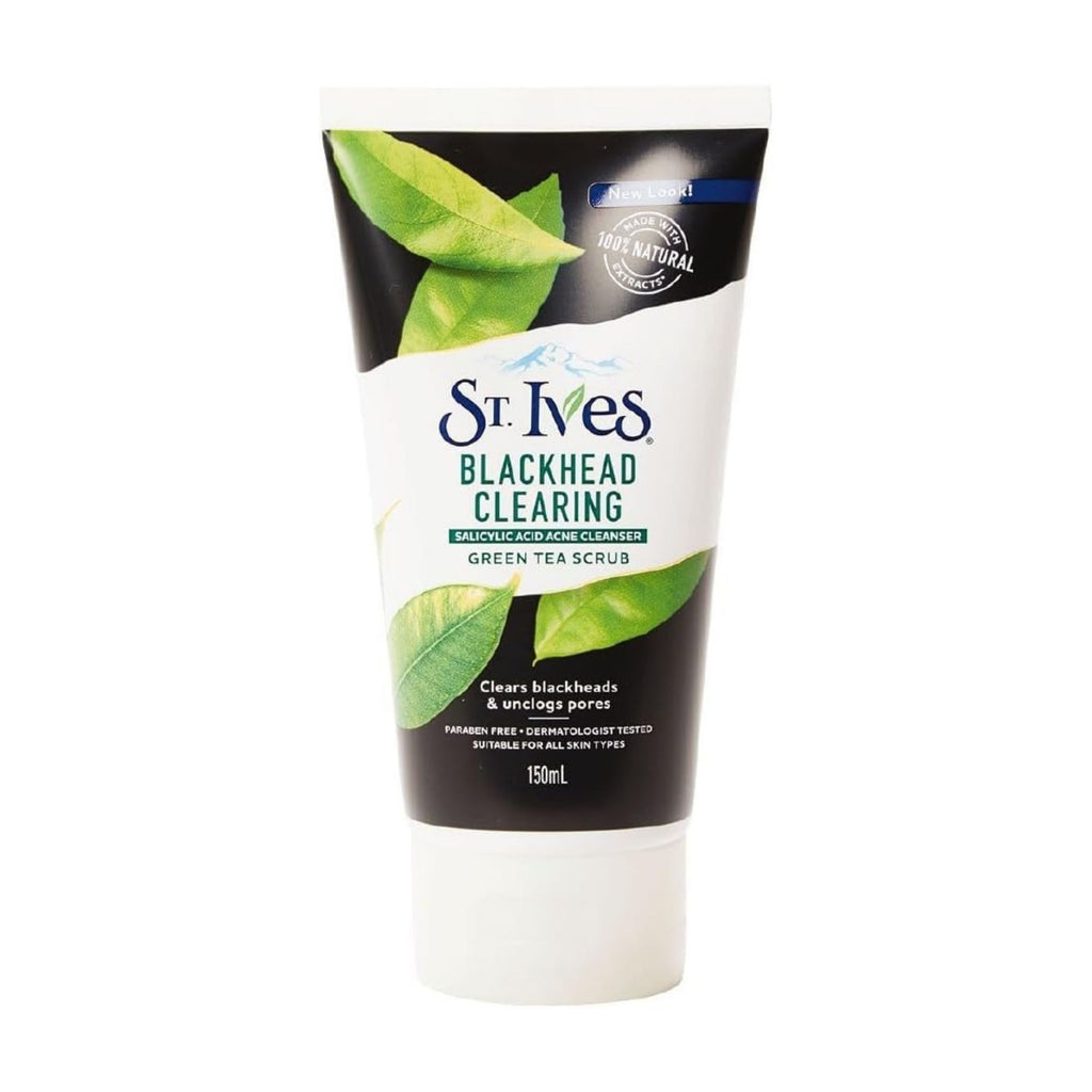 St Ives 150mL Green Tea Blackhead Clearing Acne Cleanser Scrub