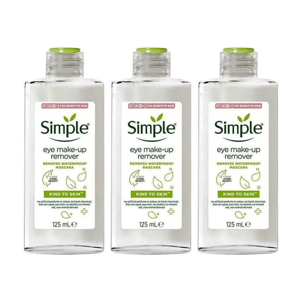 Simple 125mL Eye Make Up Remover x3