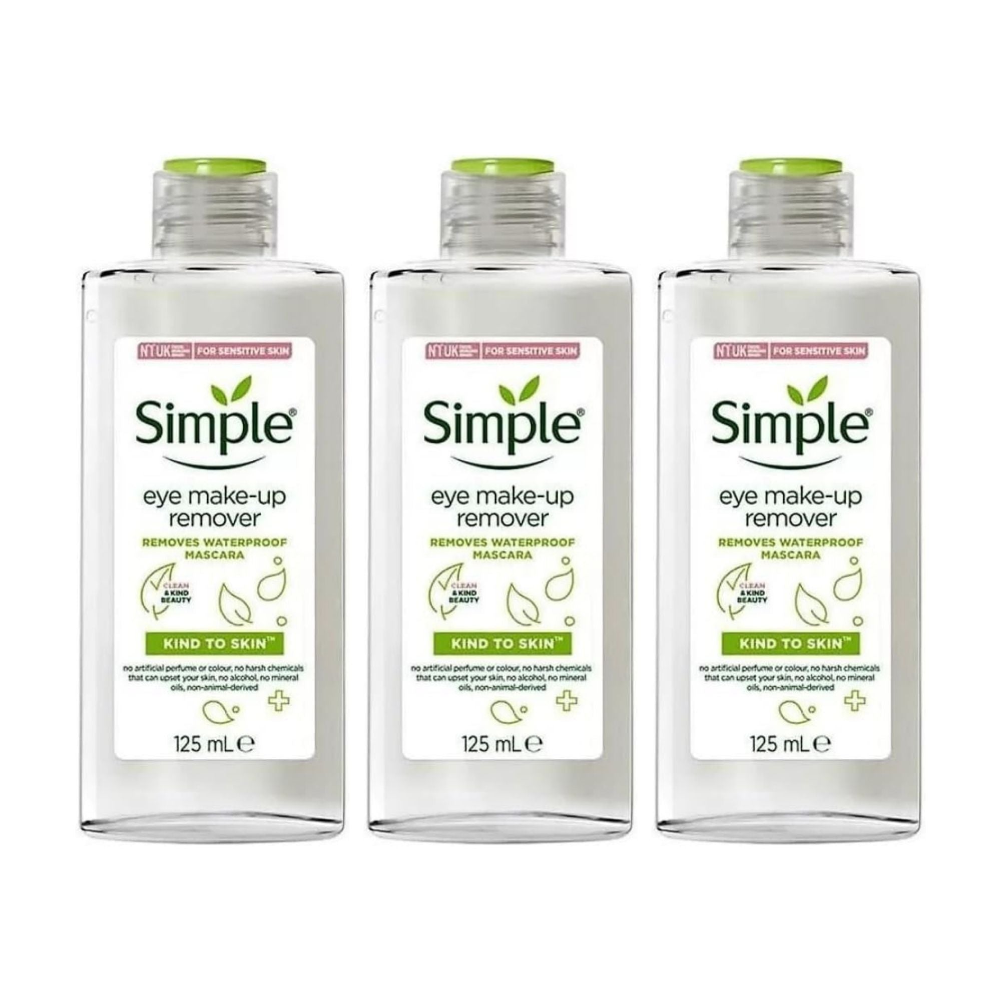 Simple 125mL Eye Make Up Remover x3