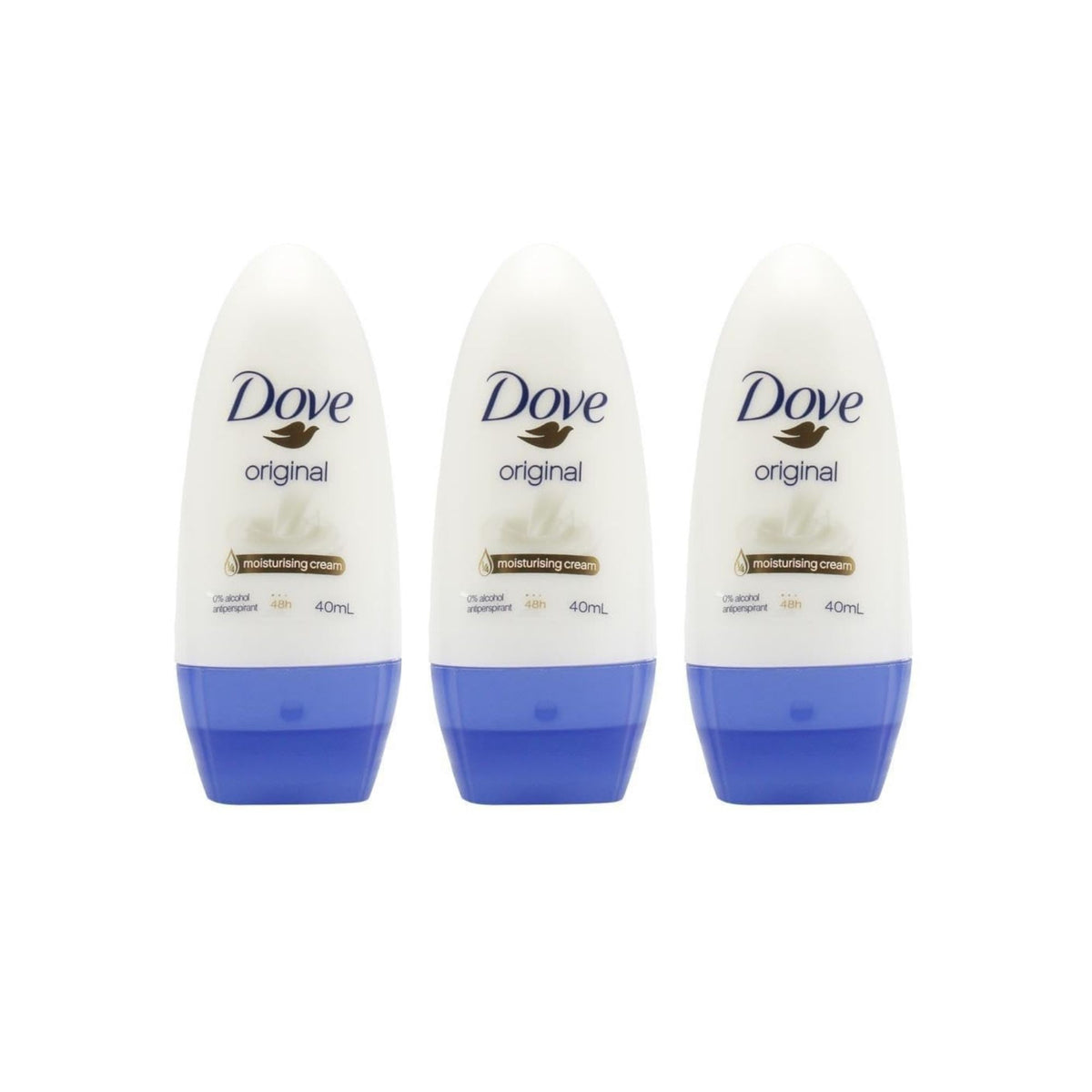 Dove 40mL 48HR Roll On Deodorant Original x3