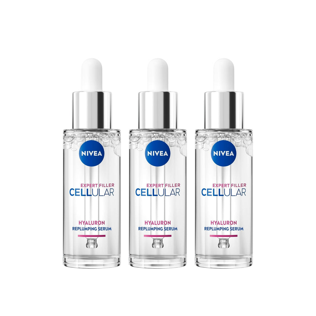 Nivea 30ml Cellular Filler Expert Replumping Hyaluronic Serum x3