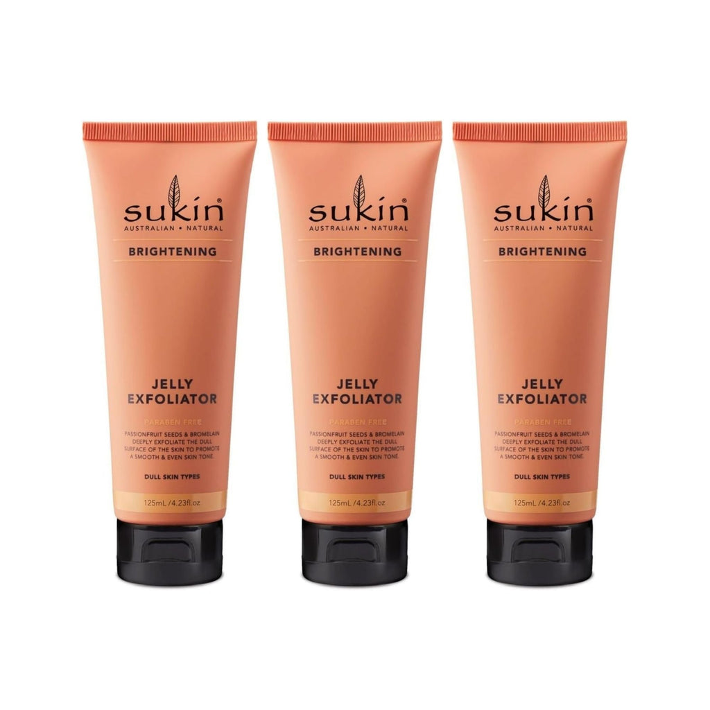 Sukin 125mL Brightening Jelly Exfoliator x3