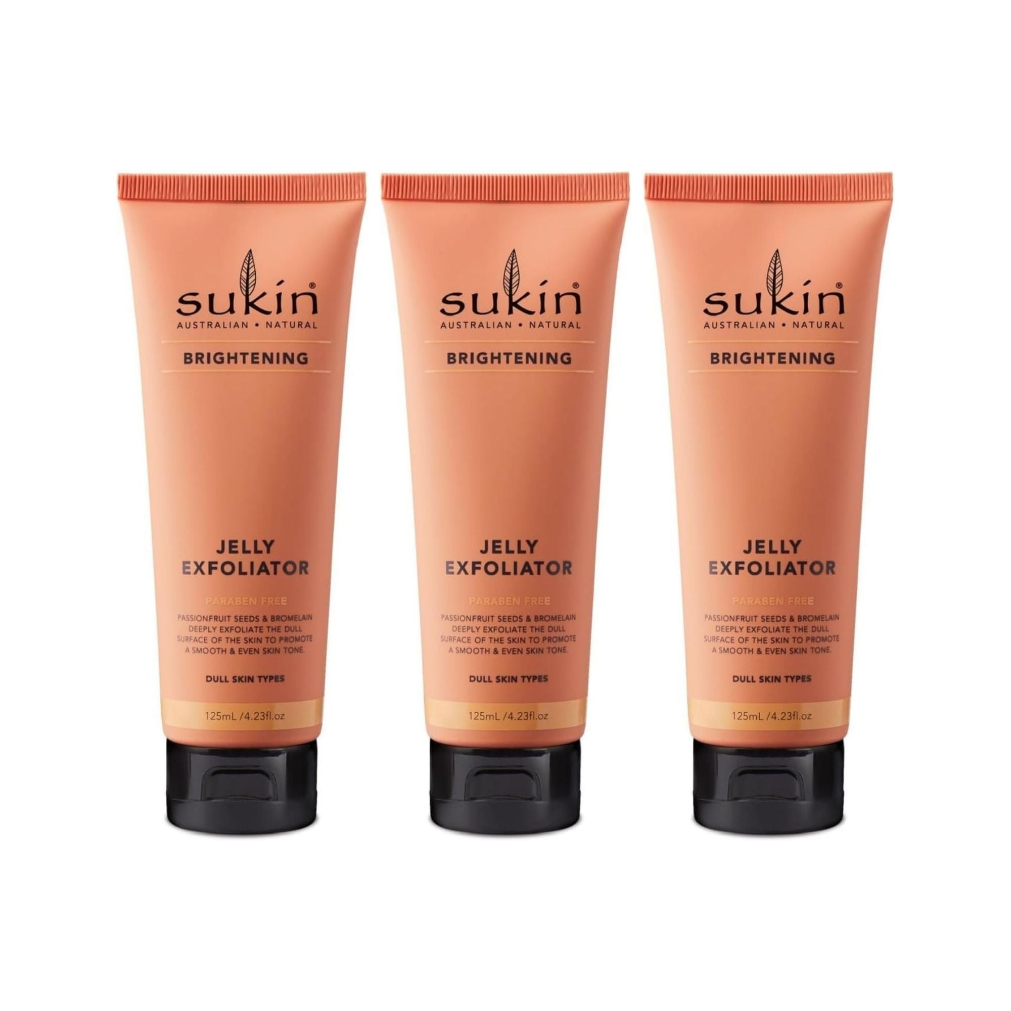 Sukin 125mL Brightening Jelly Exfoliator x3