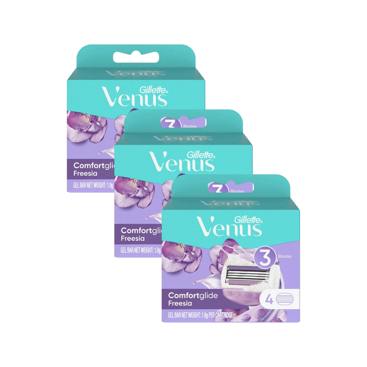 Gillette Venus Comfort Glide Freesia 4pk x3