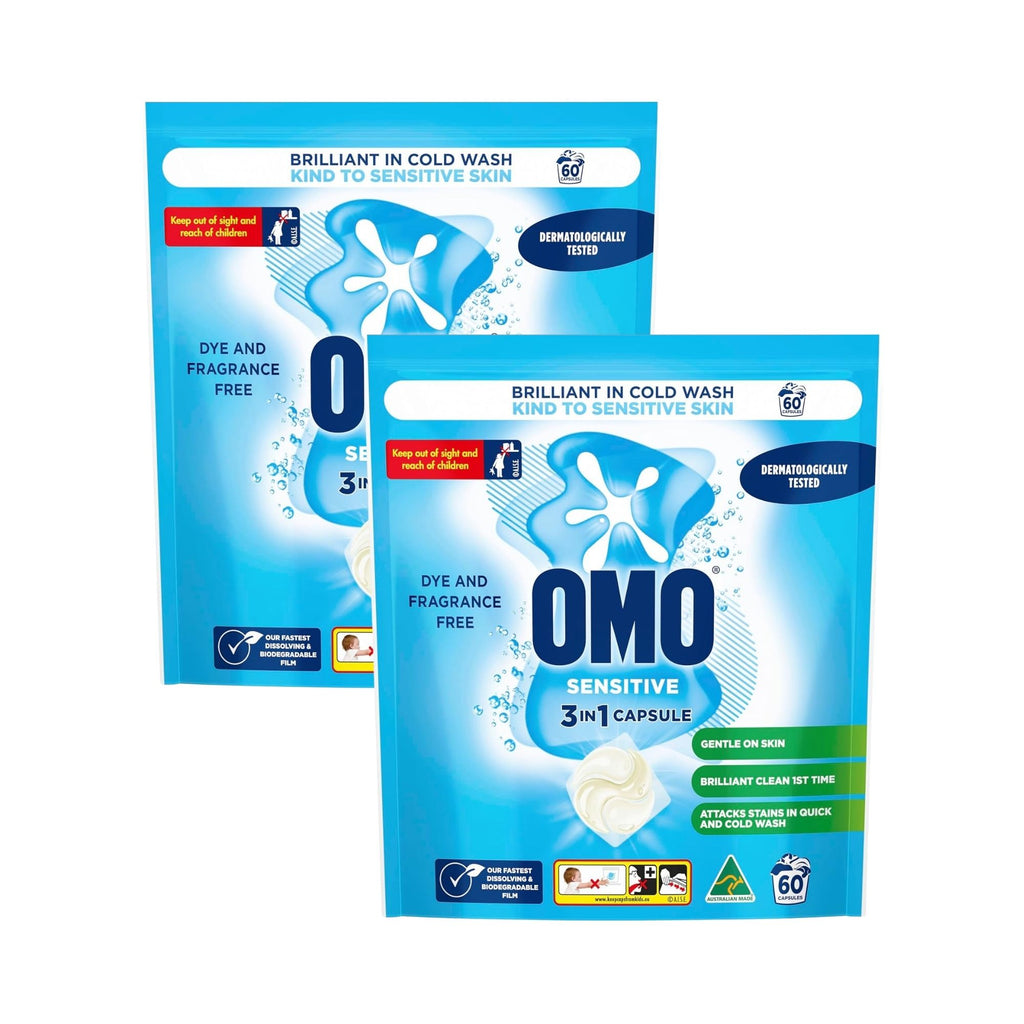 OMO 3in1 Sensitive Fragrance Free x 120 Laundry Capsules