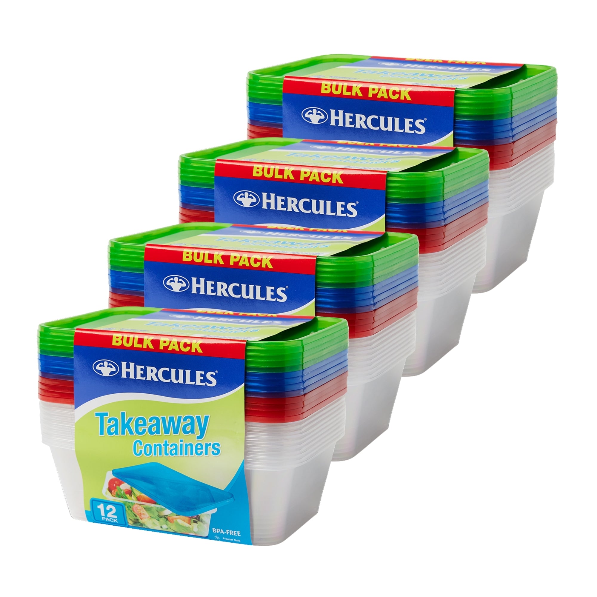Hercules Takeaway Food Containers 12pk x 750ml x4