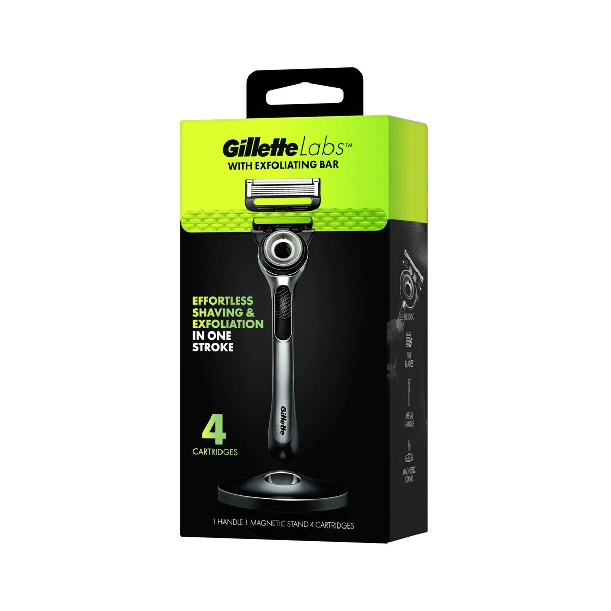 Gillette Labs Magnetic Stand Handle & 4 Cartridges