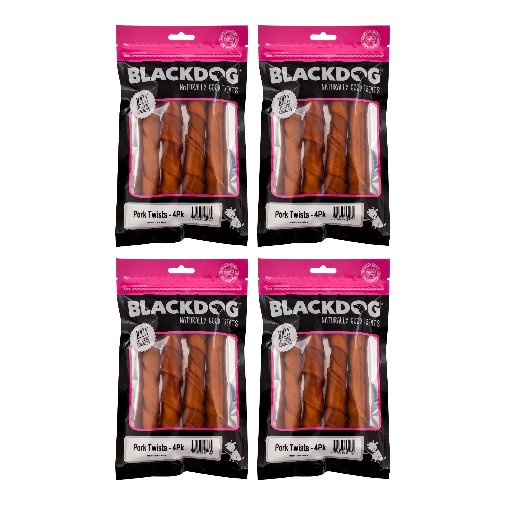 Blackdog Pork Twists  4 Pack x 4pk
