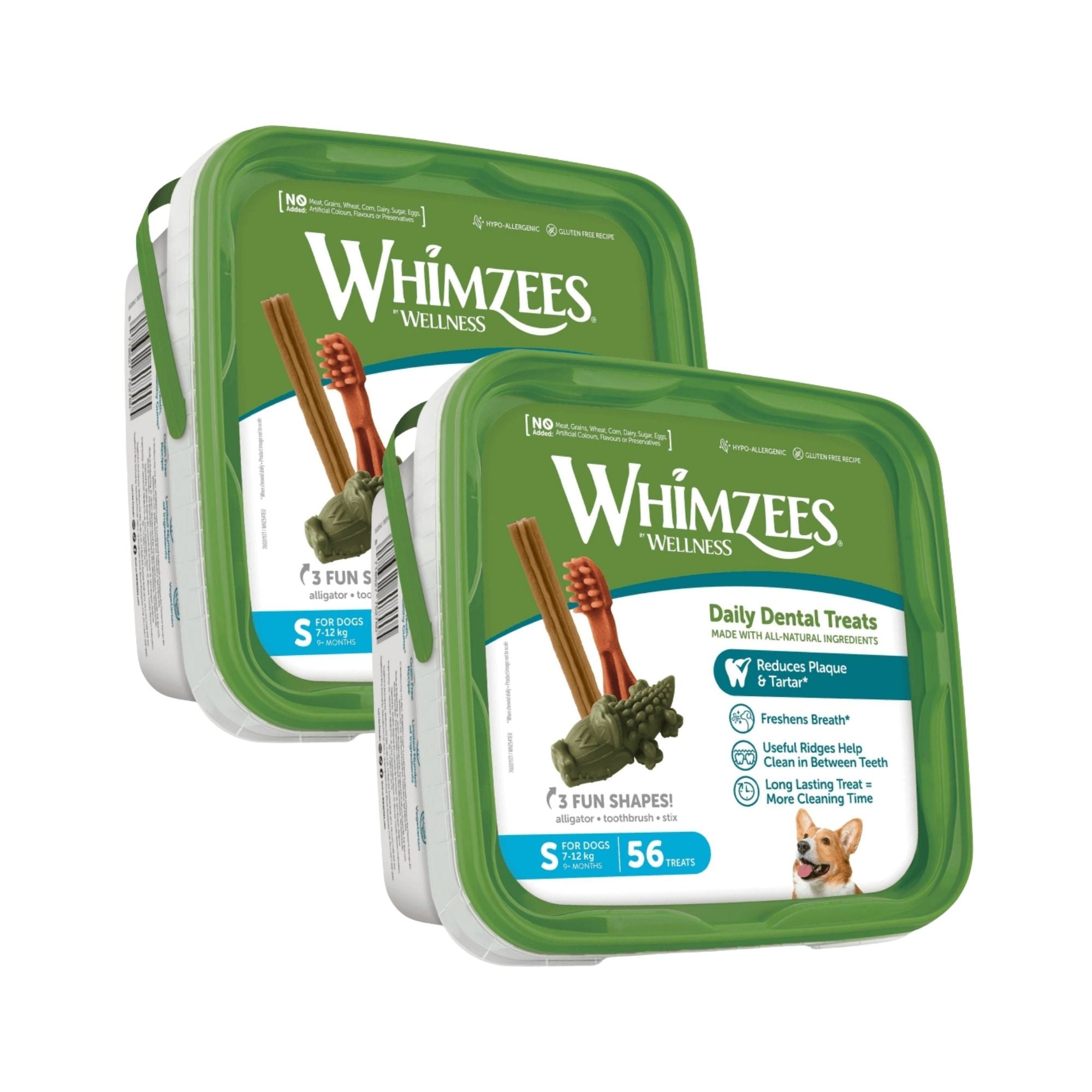 Whimzees Small Variety Value Box Toothbrush 56pk x2