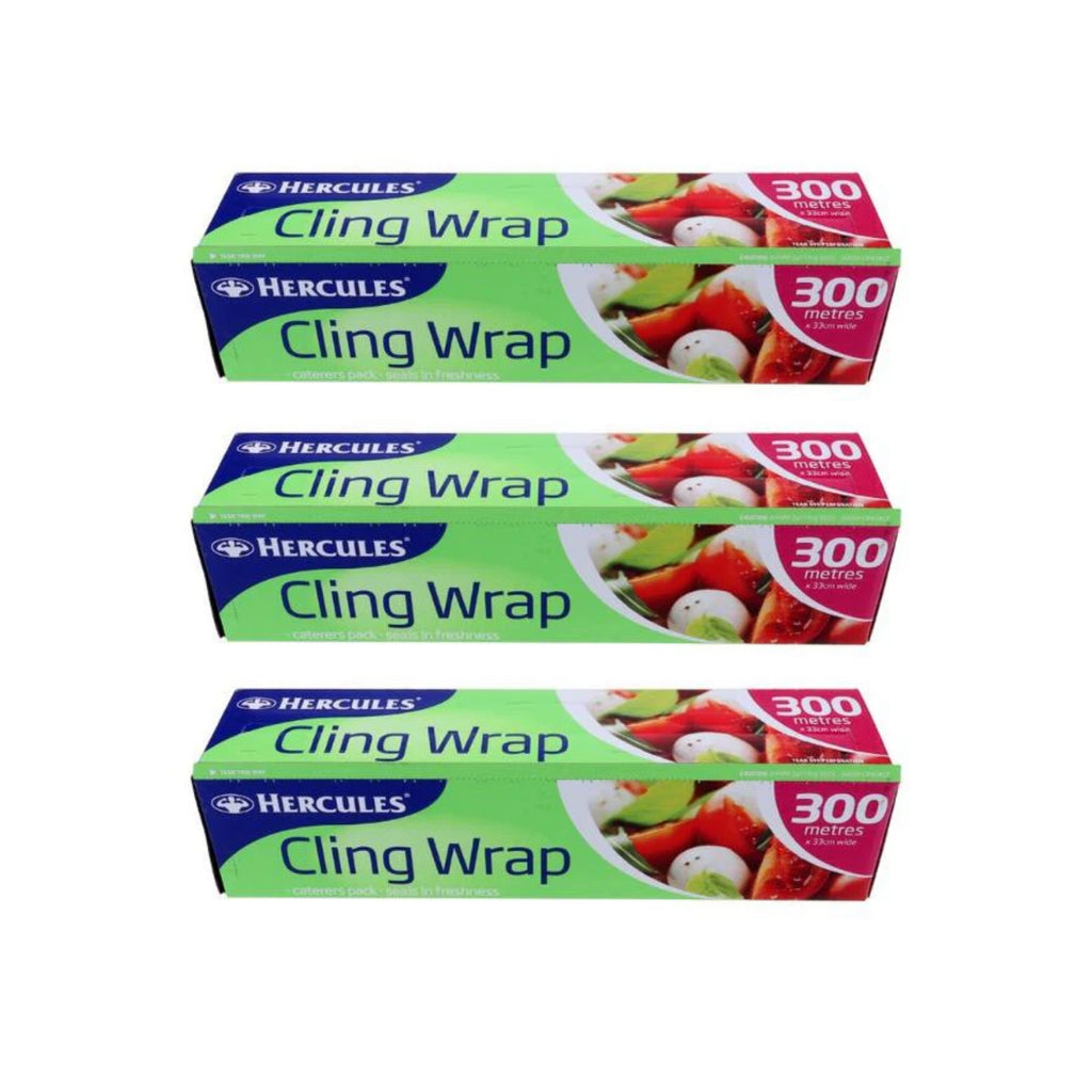 Hercules 300m Clear Cling Film x3
