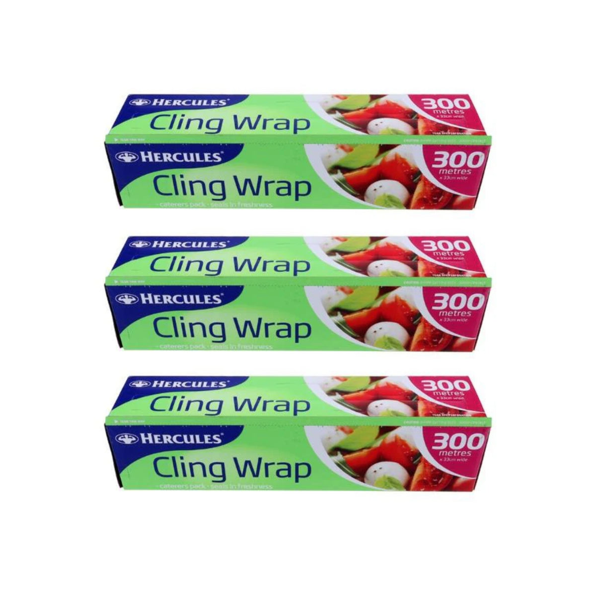 Hercules 300m Clear Cling Film x3