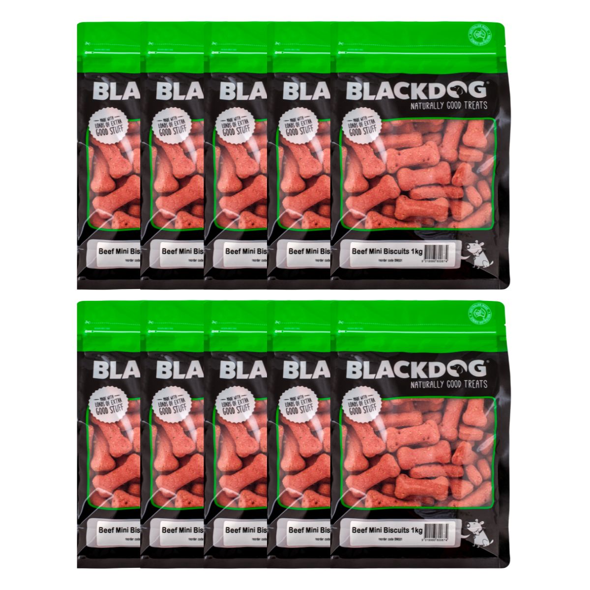 Blackdog Mini Beef Biscuits 1kg x10