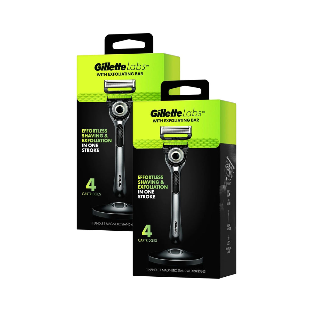 Gillette Labs Magnetic Stand Handle & 4 Cartridges x2