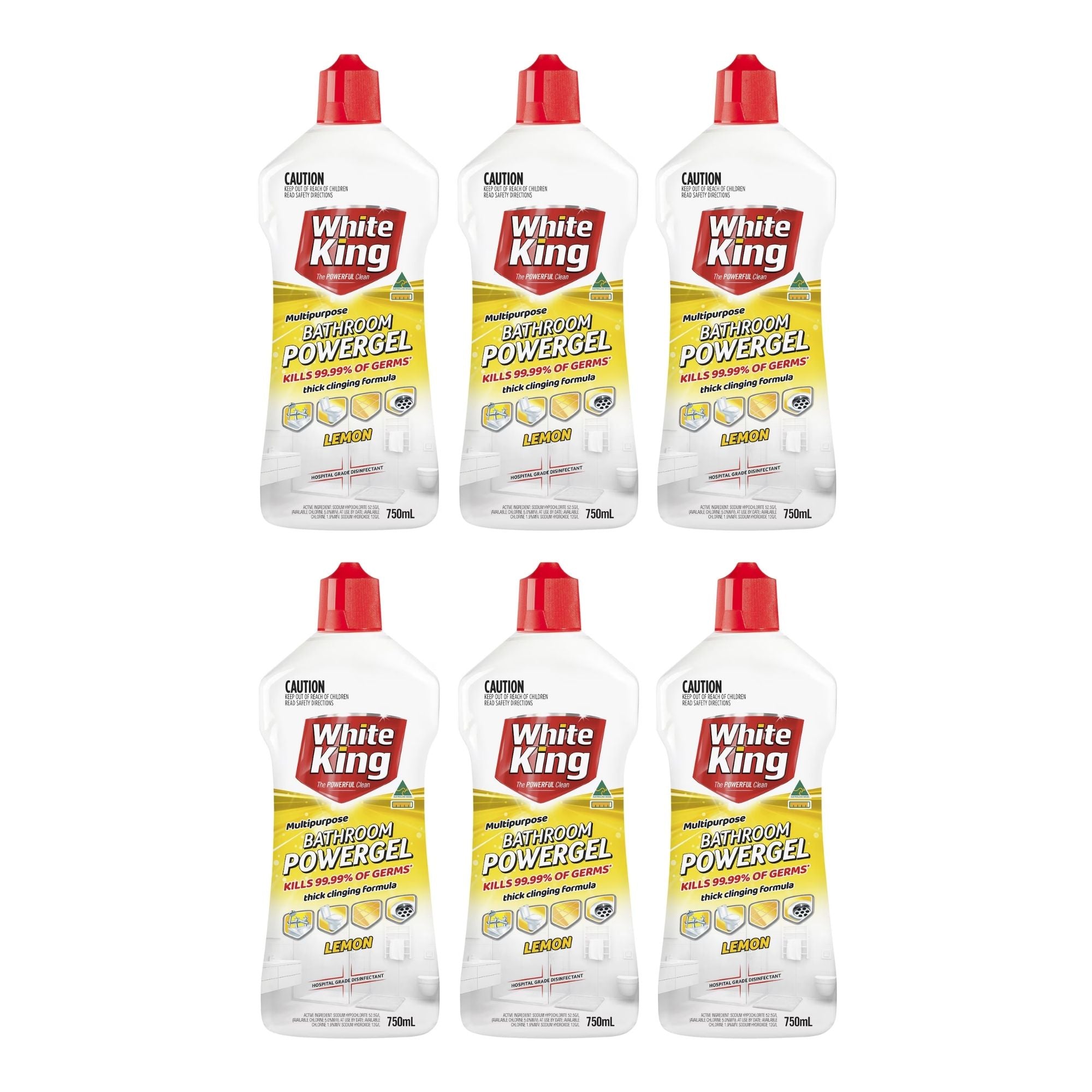 White King 750mL Bathroom Gel x6