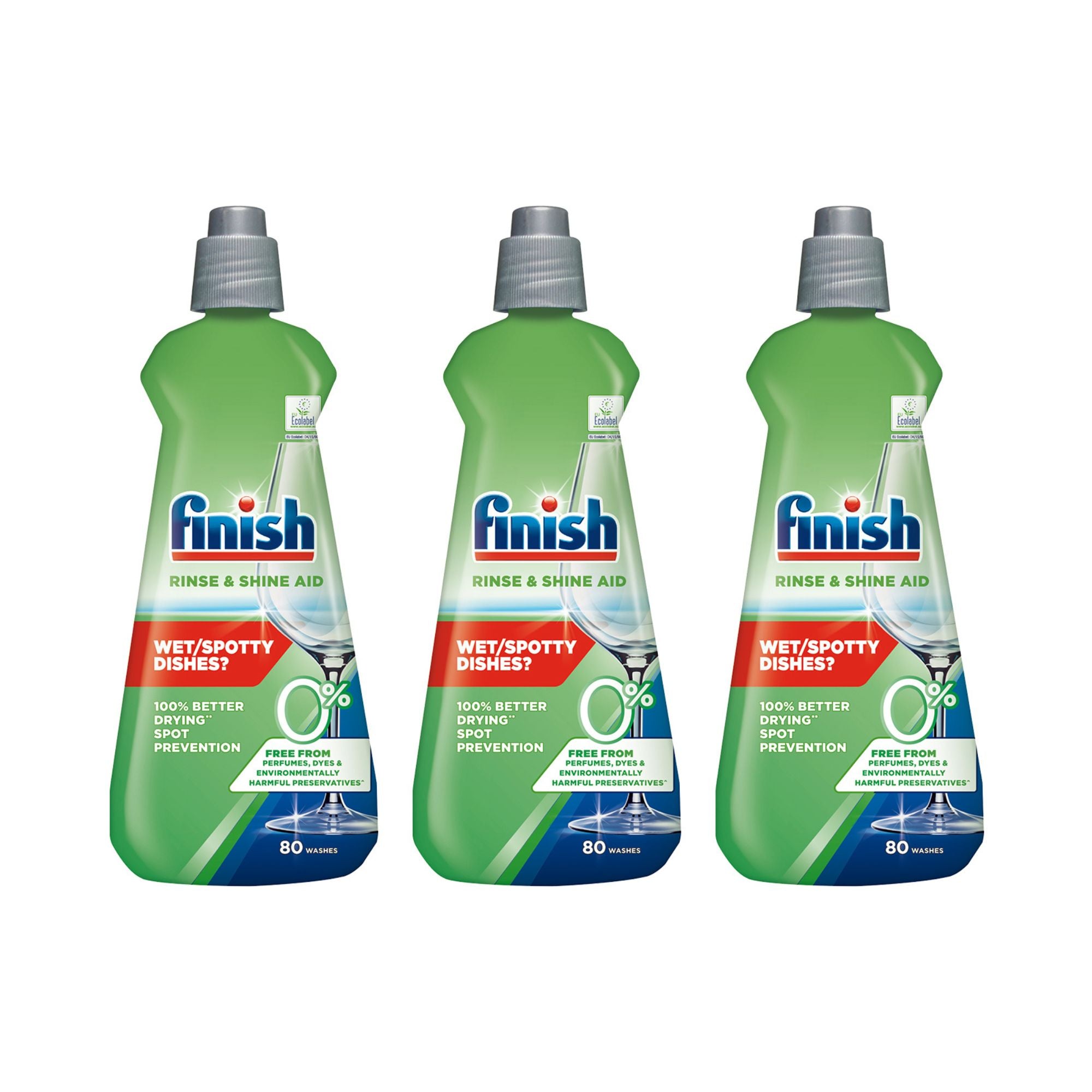 Finish 0% Dishwasher Rinse Aid 400ml x3