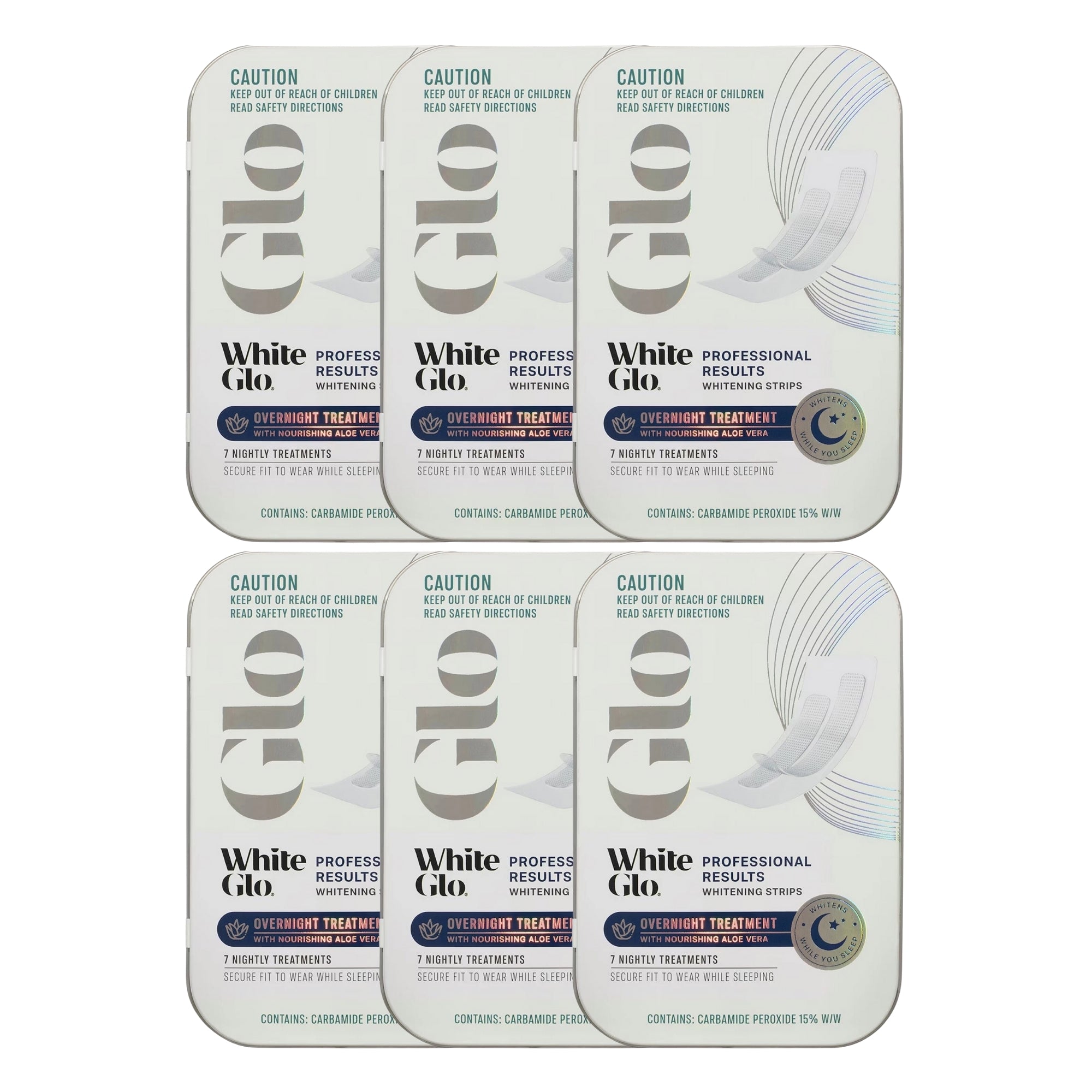 WhiteGlo Overnight Treatment Strips x6