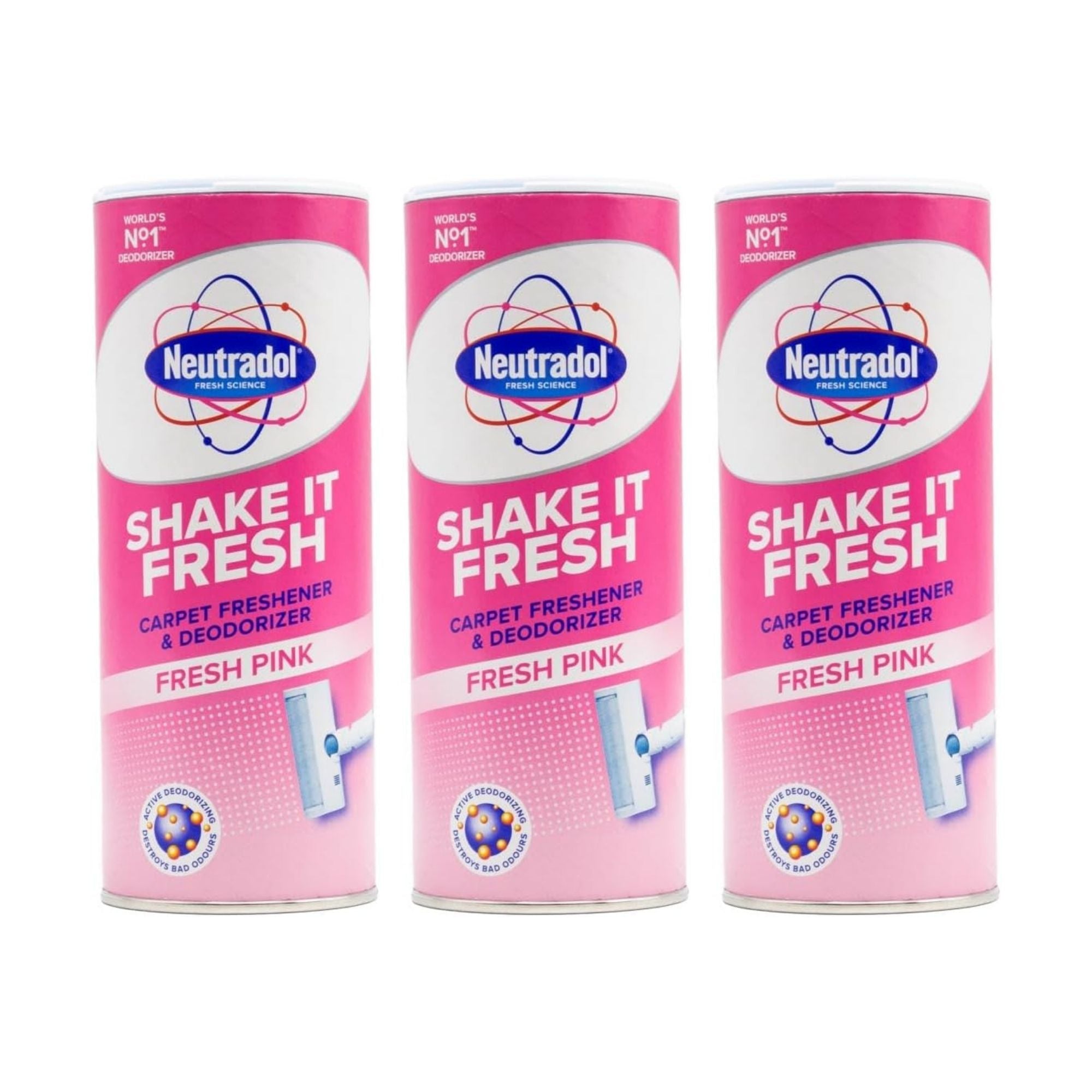 Neutradol 350g Fresh Pink Carpet Freshener & Deodorizer x3
