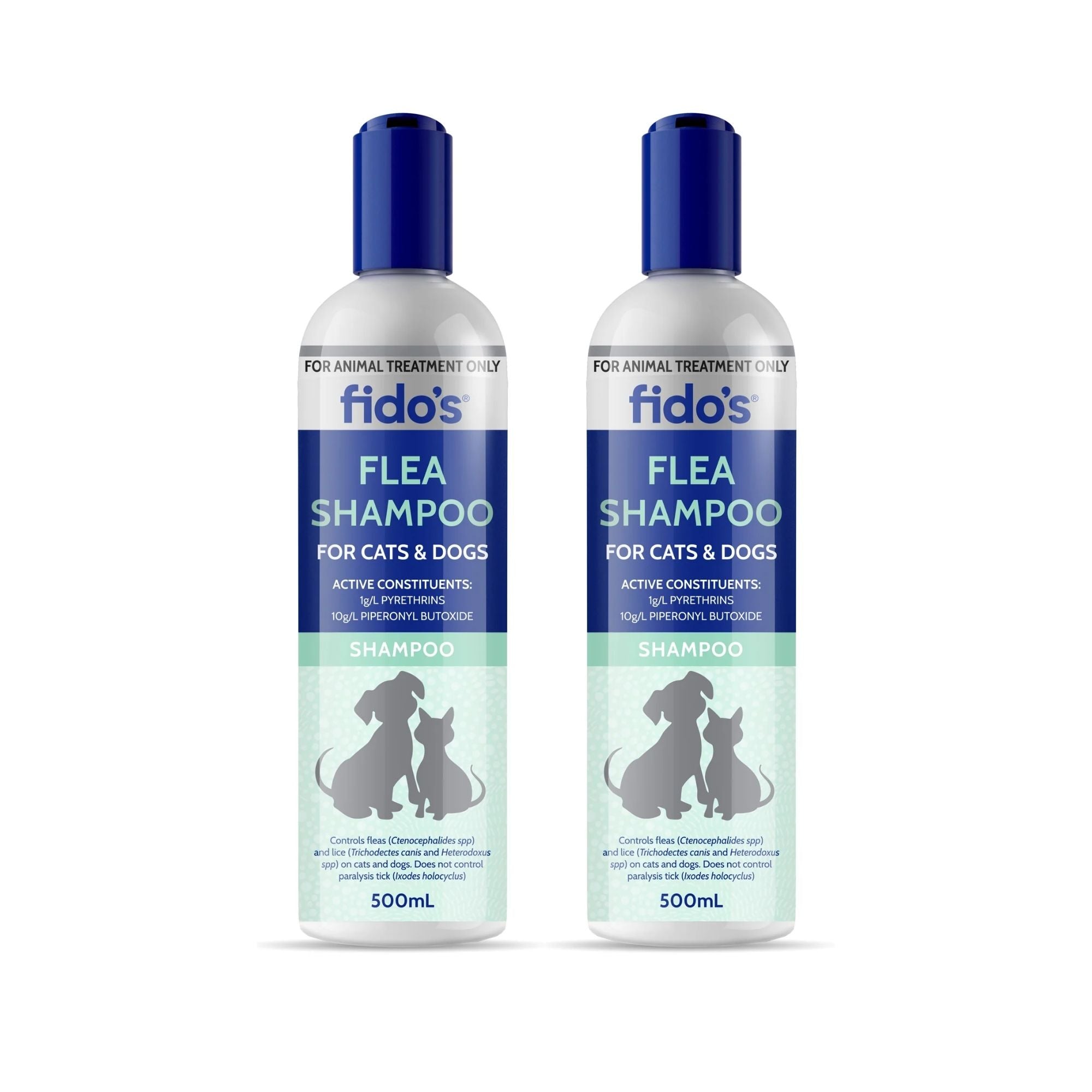 Fidos 500ml Flea Shampoo x2