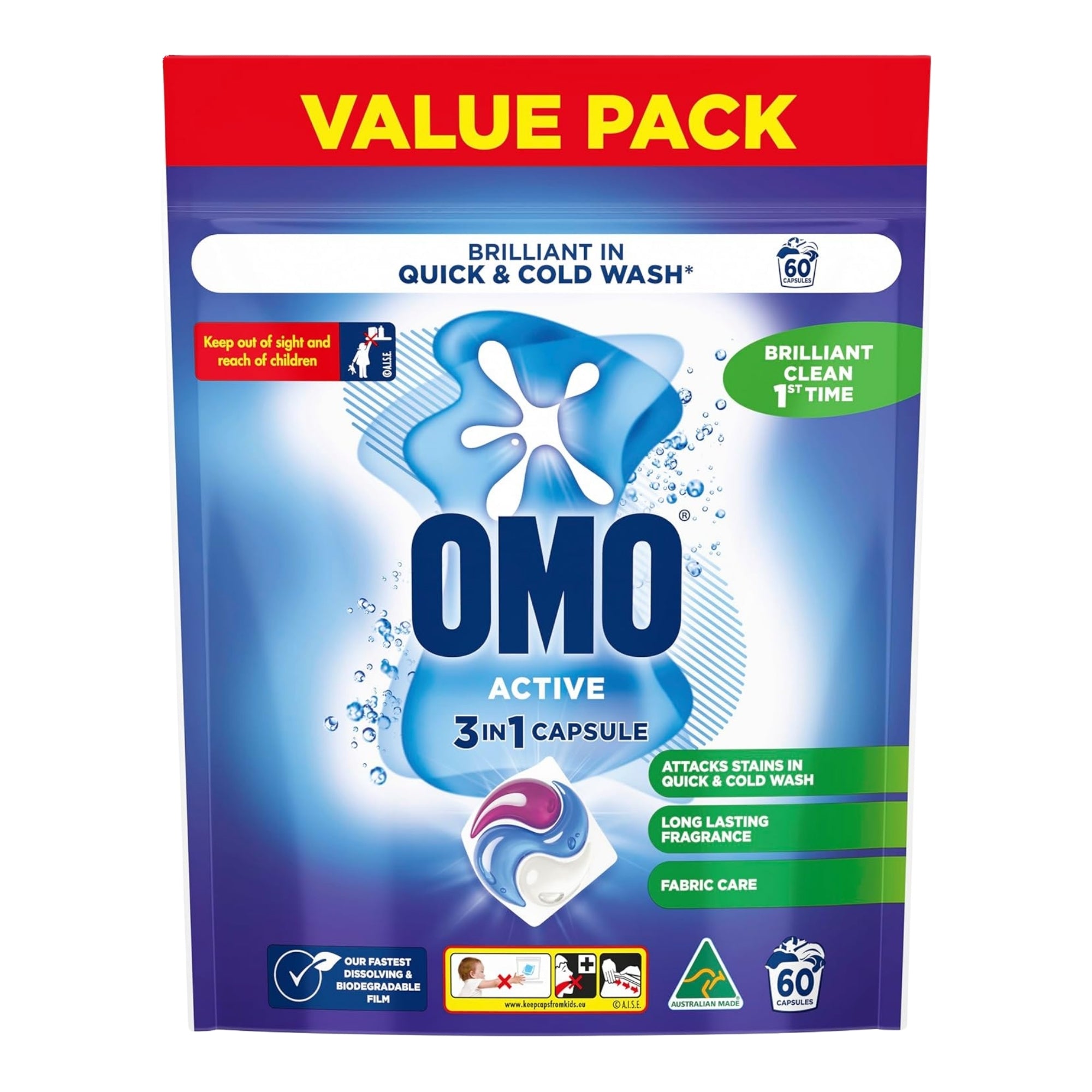 Omo 3 in 1 Active x 60 Laundry Capsules